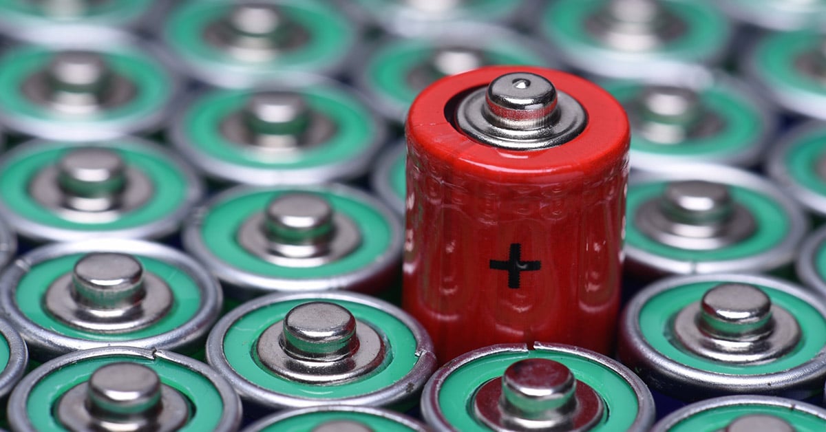 Photo of a row of batteries